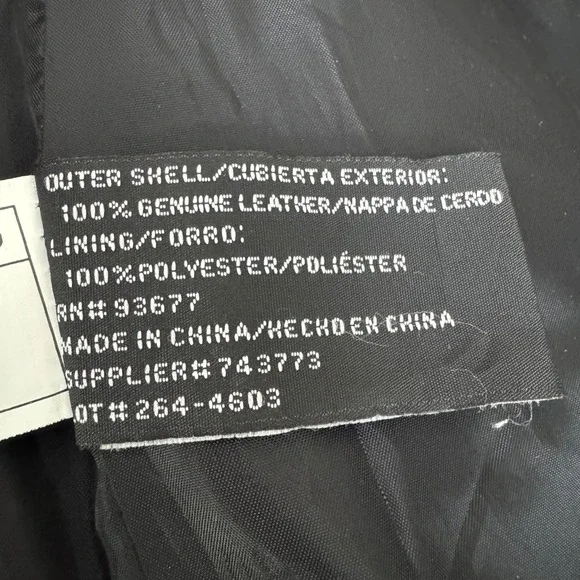 Worthington Womens Black Genuine Leather Zip Front Jacket Size 1X Plus - Picture 7 of 9